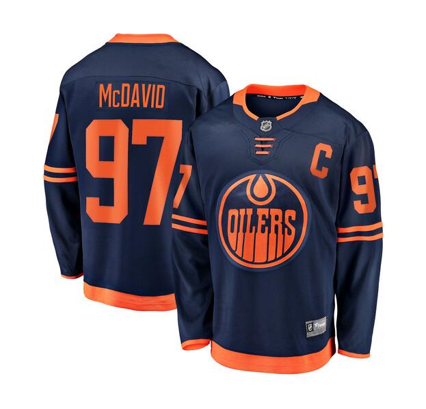 Men Edmonton Oilers #97 Connor McDavid Blue Home Stitched NHL Jersey